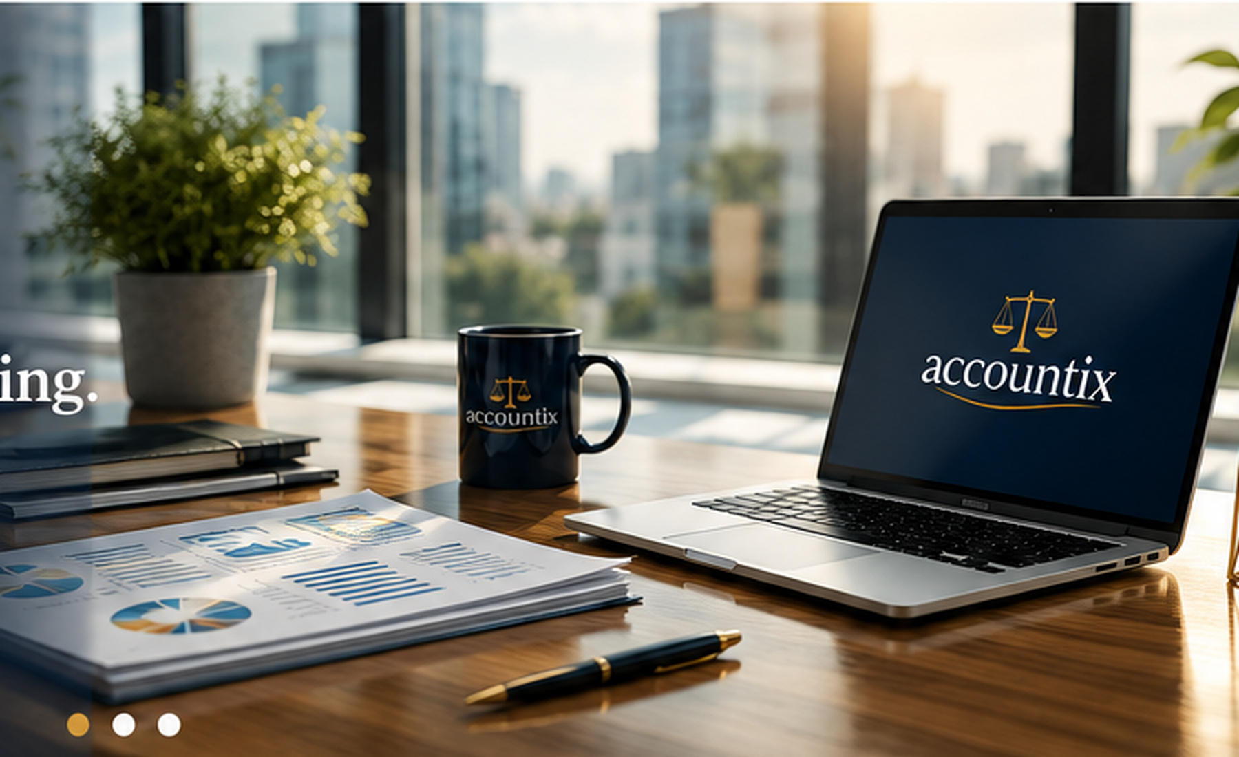 Modern professional accounting workspace